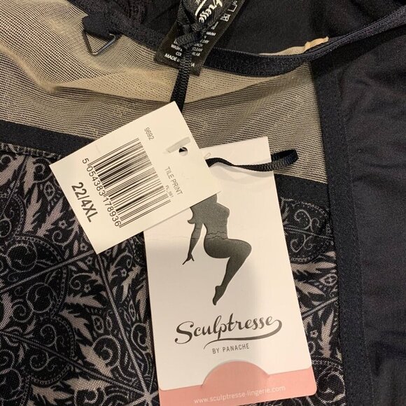 Sculptresse By Panache Size 22/4XL Black Dionne Contrast Panel Brief Panty NWT‎ - Picture 4 of 4